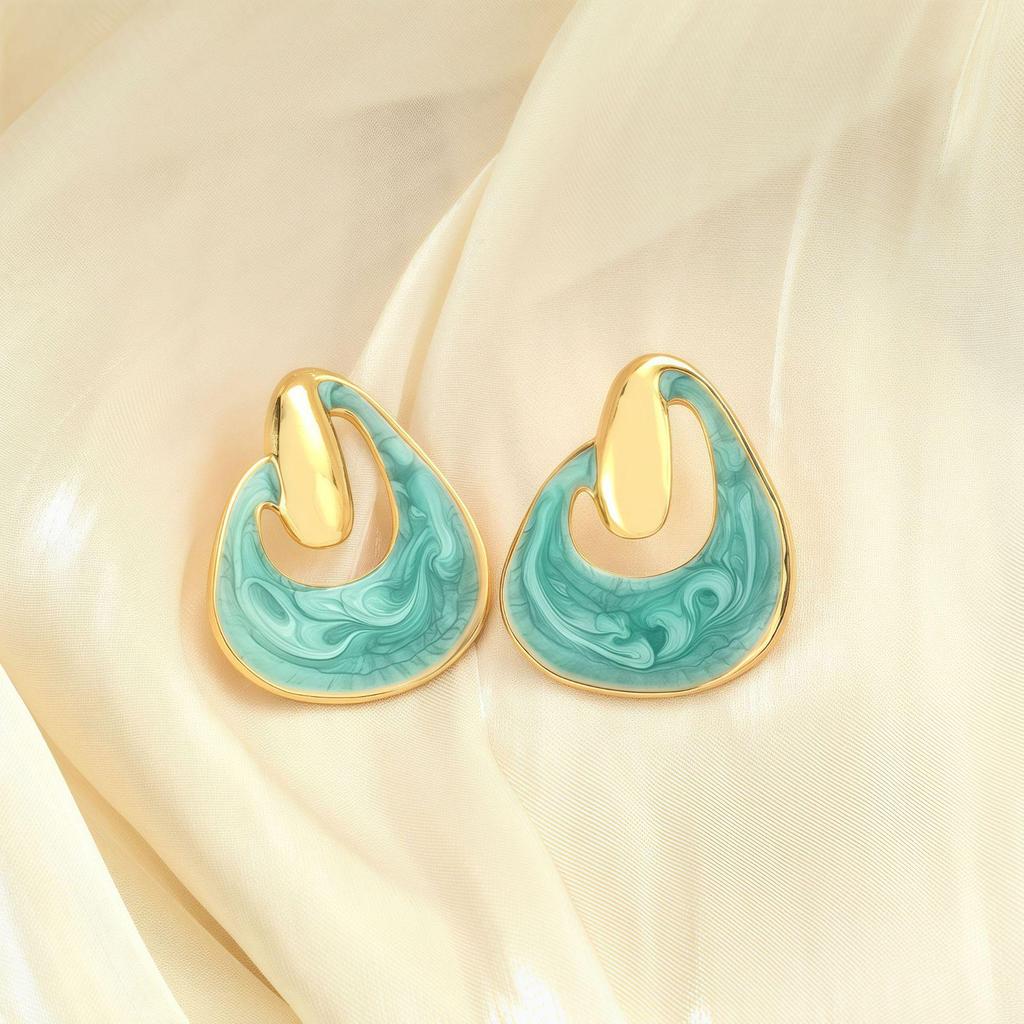 Cercei neregulari cu picături de ulei în stil coreean: Cercei Stud Chic, Simpli, Versatili