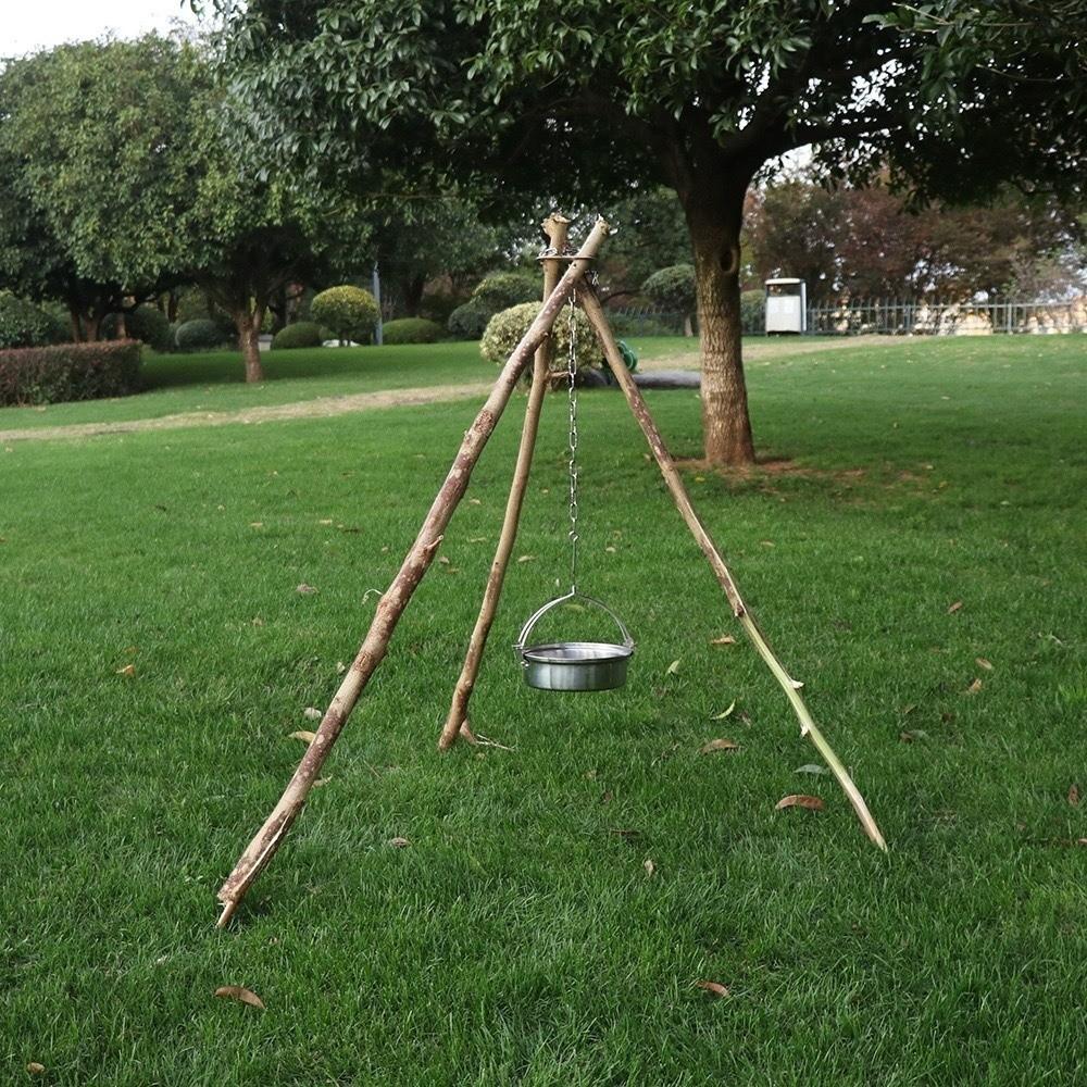 with Hook Picnic Tripod Stainless Steel Outdoor Campfire Cooking Rack  Picnic