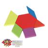 Tangram Toys Educational Bright Color Geometric Shape Puzzle Wooden Pattern Blocks Set for Kids