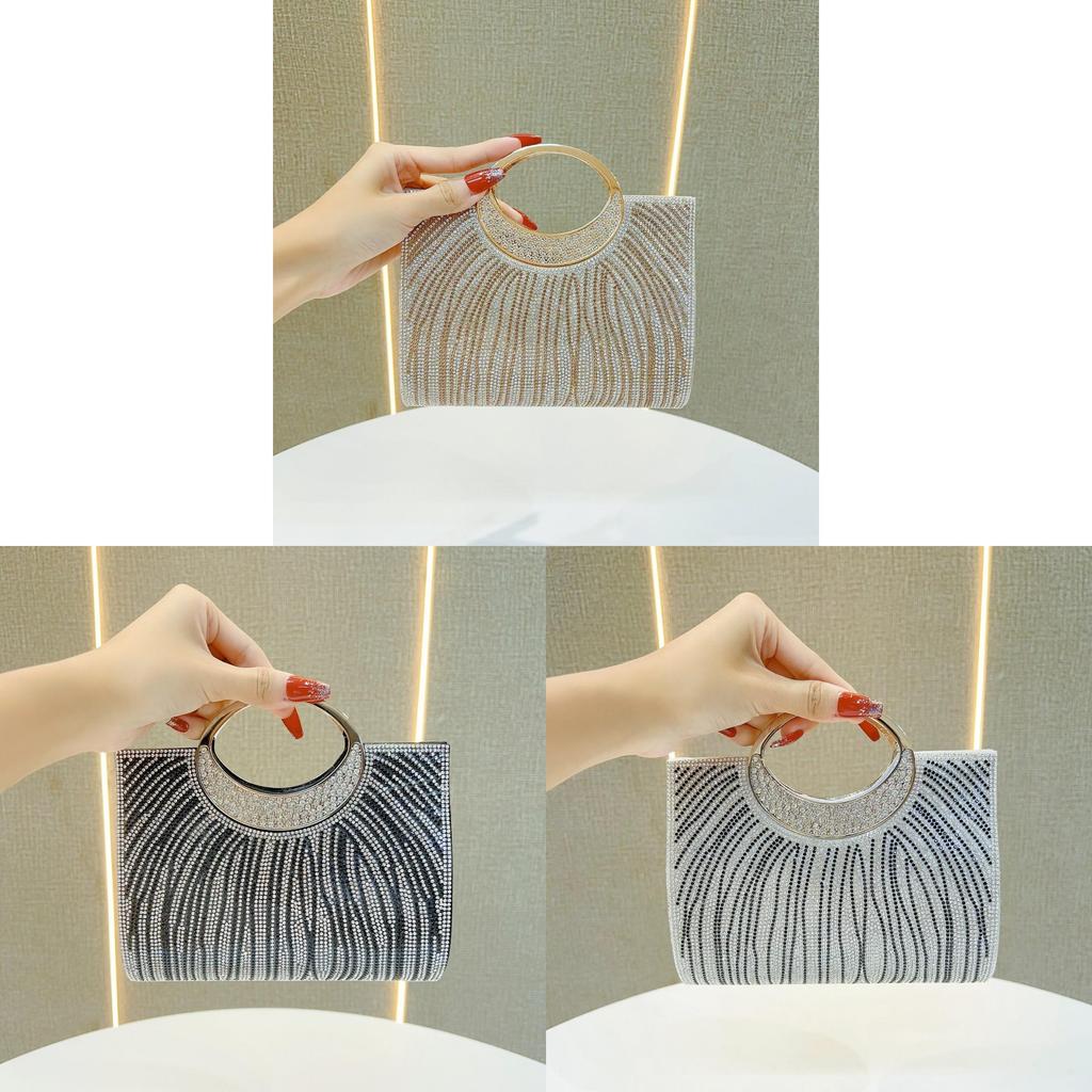 Fashion Evening Bag With Sparkling Rhinestones For Wedding And Party Occasions