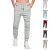 Pantalones de Trabajo Casuales Sueltos Clásicos para Hombre para Exteriores con Múltiples Bolsillos, Pantalones Juveniles con Cintura Elástica y Cordón en la Pierna