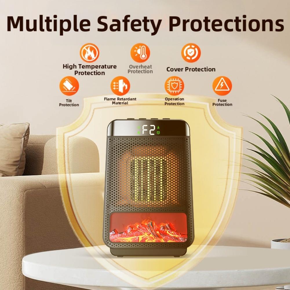 Bedroom Black Electric Heater Efficient Electric Heater Fan Heaters PTC Heating Technology 800W And 1200W Power China Mainland