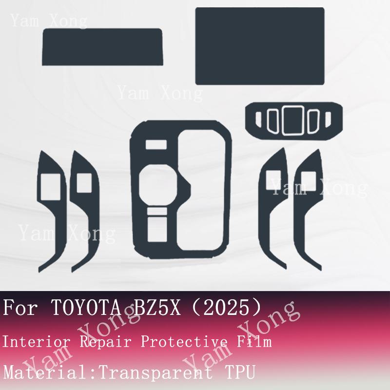 For TOYOTA BZ5X 2025 Full set interior Film Gear Panel PPF Transparent Protection Sticker Navigation screen Anti-scratch Film