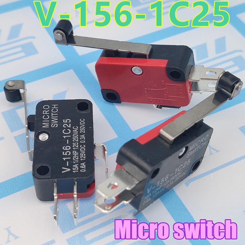 5pcs V-156-1C25 Micro Switch 16A 250VAC SPDT Momentary Travel Limit Switch 1NO1NC Lever Roller