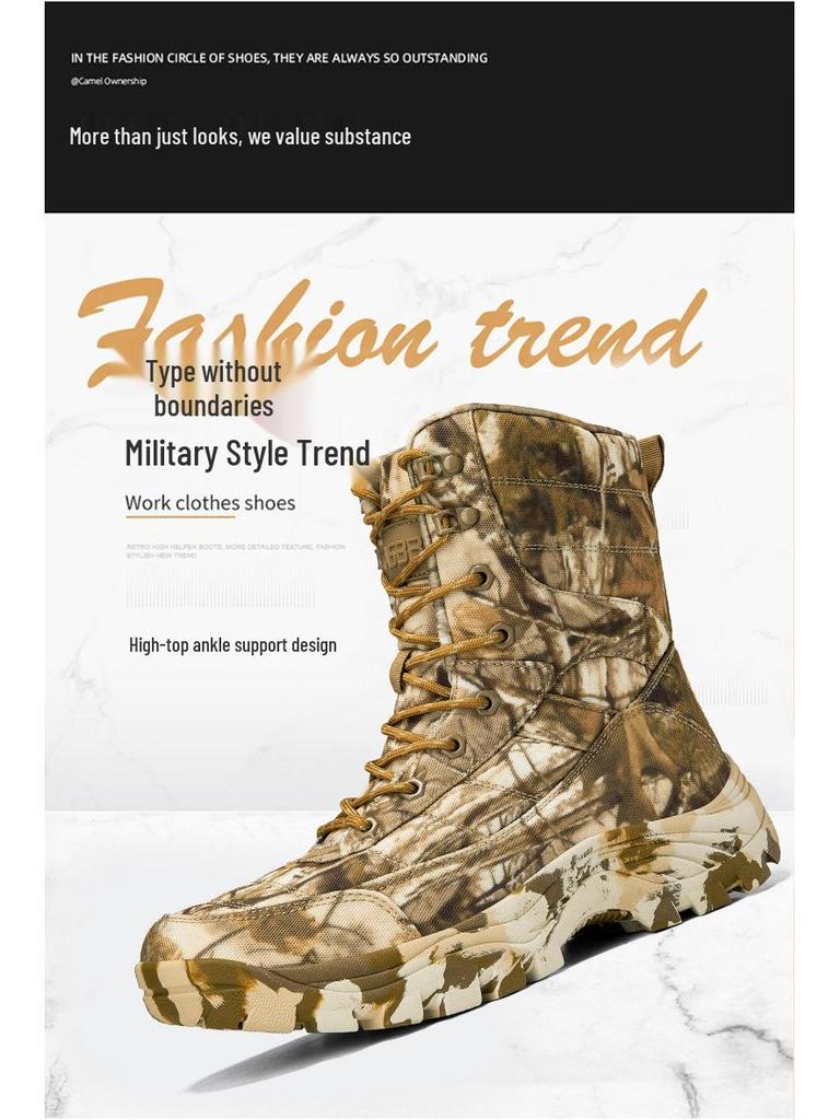 Mid-Top Tactical Outdoor Mountaineering Boots - Large Size 2025 Edition.