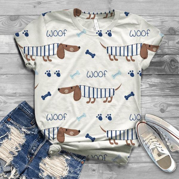 Summer New Printed Short Sleeve Top for Women, Round Neck 3D Dog Printed Women's T-shirt