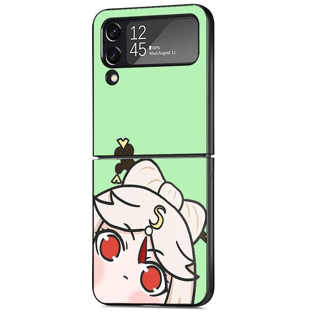 Hard PC Case for Samsung Galaxy Z Flip 4 Z Flip 3 5G ZFlip ZFlip3 zflip ZFlip4 Flip4 Hard PC Cases Cute Genshin Impact Coque
