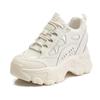 Inner heightening dad shoes women's spring 9.5 muffin thick-soled breathable leather casual small sneakers