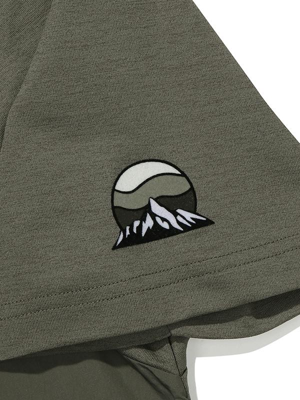 BBC EARTH Hybrid Short Sleeve T-Shirt_Ash Khaki