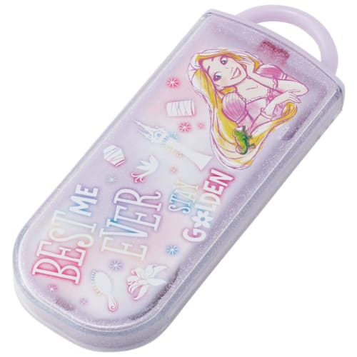 Skater Trio Set of Chopsticks, Spoon, and Fork, Disney Rapzel Design, Size 23, for Girls, Antibacterial, Made In Japan, TACC2AG-A