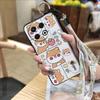 Cute Waterproof Phone Case For Tecno Spark30 Pro 4G/KL7 Wristband Phone Holder Lanyard Back Cover Anti-knock Ring