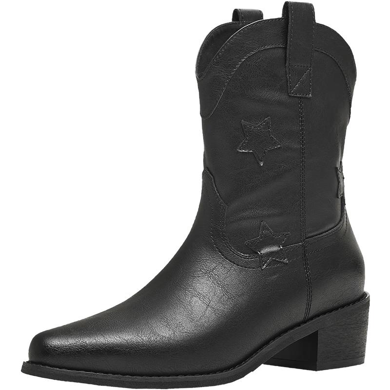 Teenmix Women s High-Tube Pointed Toe Cowboy Boots 36