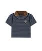 ADSB ANDERSSON BELL Shirring Binding Stripe Collar Top Atb1559W(Blue)