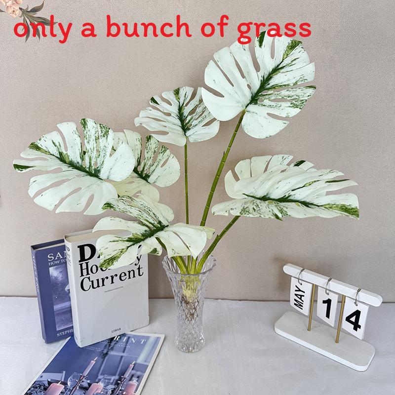 Green Leaf Artificial Plant Decor For Home Living Room Background Wall With Realistic Texture