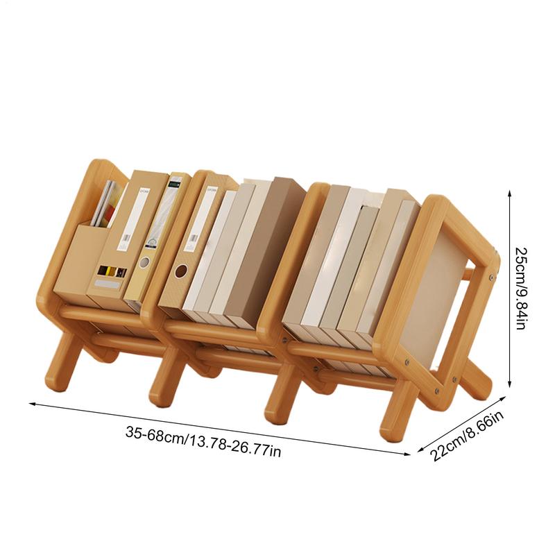 Desk Shelf Wooden Tilting Small Bookshelf Space-Saving Multifunctional Bookcase for Reading Nook Workingspace Organization