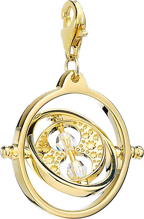 Harry Potter sterling silver gold plated Time Turner clip on charm with crystals Elements
