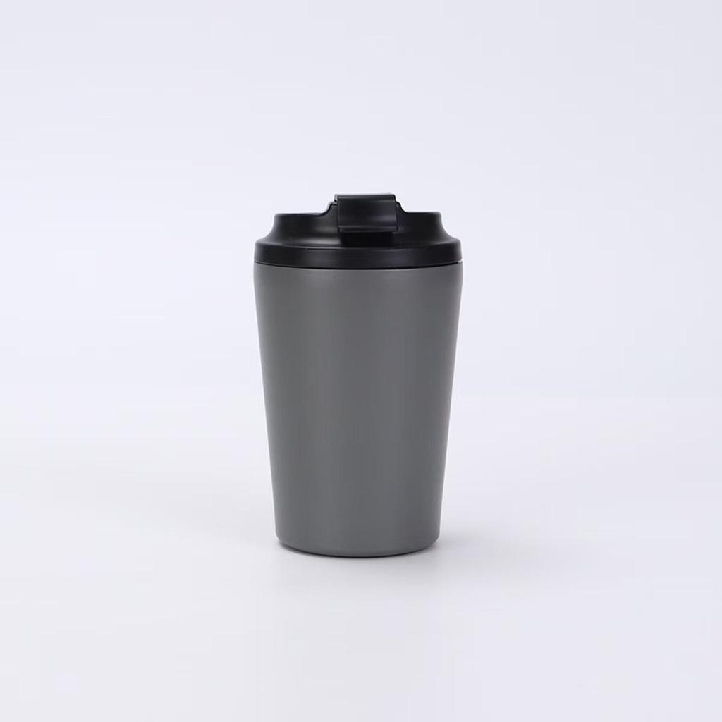 12oz Insulated Stainless Steel Coffee Cup with Scale & Flip-Top Lid
