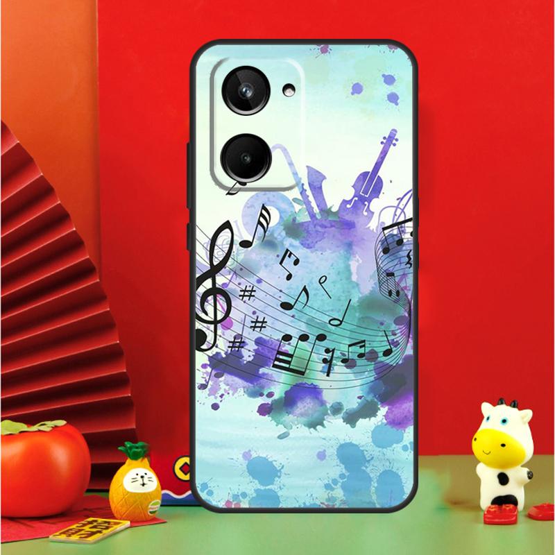 Musical Music Note For Realme GT6 GT7 15 Pro 10 11 12 13 14 Pro Plus C65 C67 C63 C61 C55 C51 C53 C35 C75 Case