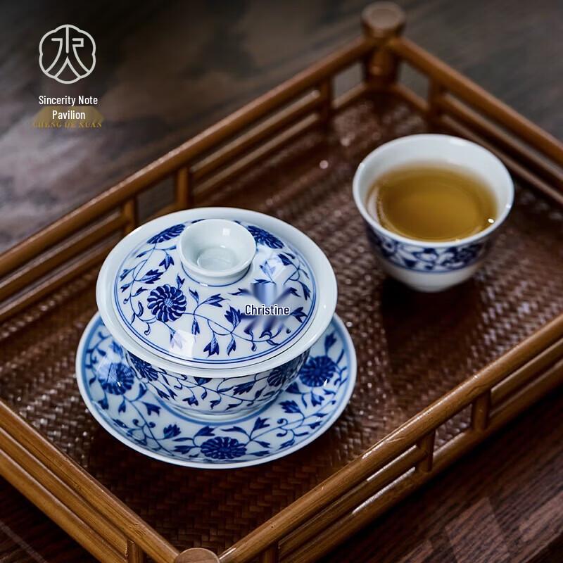 Chengdexuan Jingdezhen Handmade Sancai Gaiwan