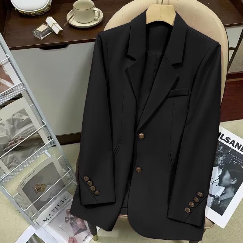 

Розовый пиджак для женщин весенний дизайн модный универсальный темперамент однобортный маленький костюм для женщин 3XL чёрный