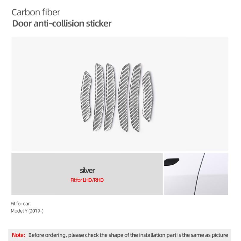 For Tesla Model Y 2019- 2025 Juniper Carbon Fiber Car Body Door Anti-Collision Strips Protect Stickers Decoration Accessories