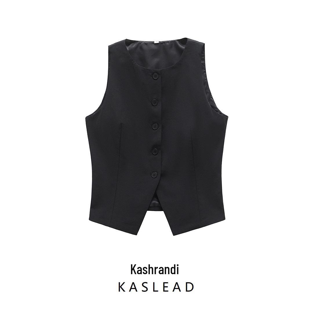 

2025 Spring Women s European & American Style Casual Slim Fit Vest Small