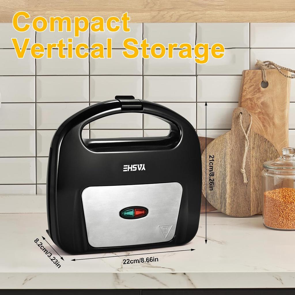 Waffle Maker, Dual Non-Stick Waffle Iron with Automatic Temperature Control, LED Indicator & Cool-Touch Handle, 750W, Easy To Clean Compact Waffle