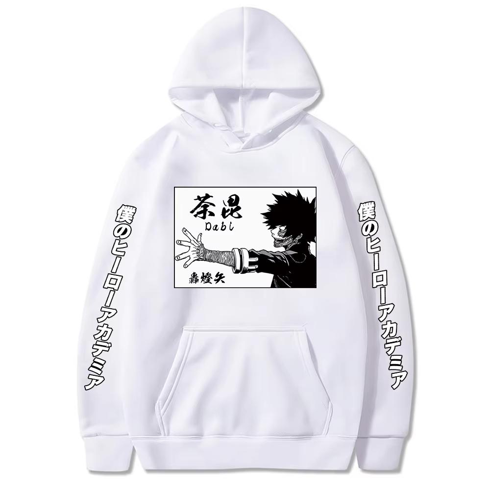 Harajuku Anime My Hero Academia Dabi Printed Hooded Men Women Oversized Hoodies Y2k Streetwear Classic Simple Unisex Sweatshirt