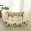 Cat Sofa Thickened High-Elastic Filling with Heightened Rim Neck Protector Soft Flannel Fabric for All-Season Pet Bed for Cats