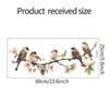 Good-60X25cm Flowers Branches Birds PVC Window Stickers Glass Self Adhesive Wall Sticker Home Bedroom Living Room Decoration