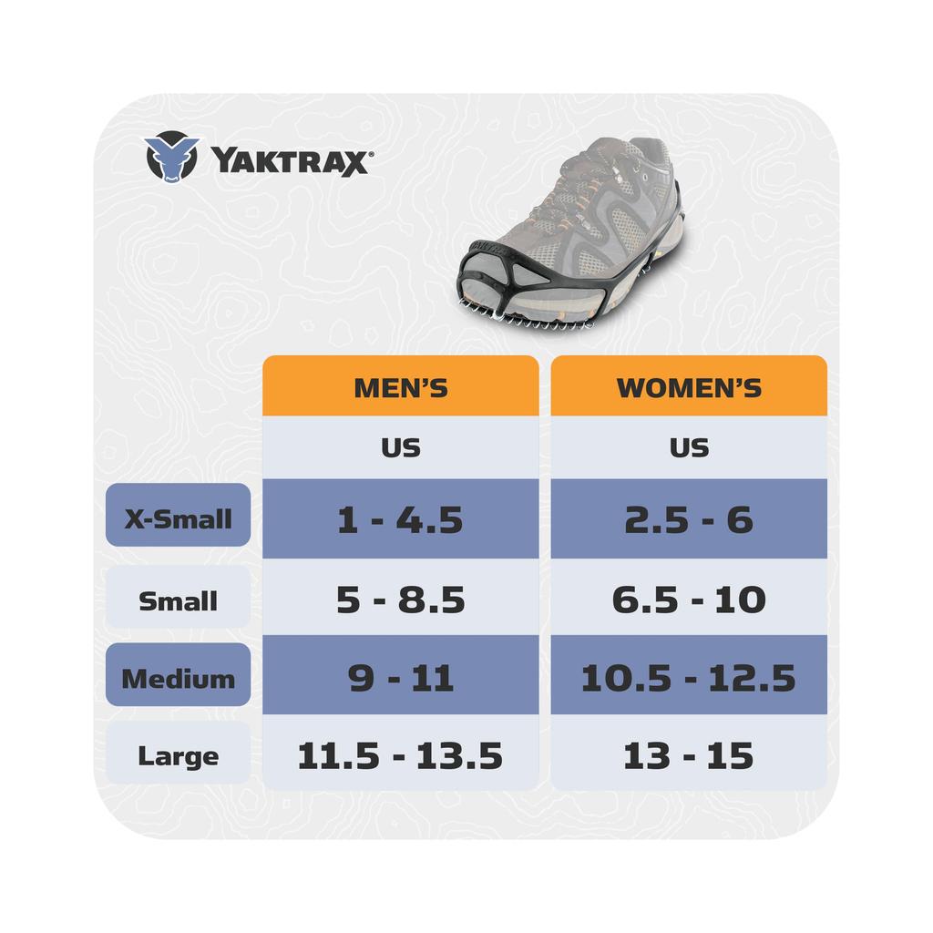 YakTrax Walk XS Größe Schneeschuh-Steigeisen Schnee Eis Spikes 08006 19,5cm-23cm Rutschfest