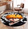 BLEACH Pattern Round Rug, Indoor/Outdoor Mat, for Picnic, Gameroom, Bedroom, Office, Living Room, Home Decor Carpet, Birthday Gift