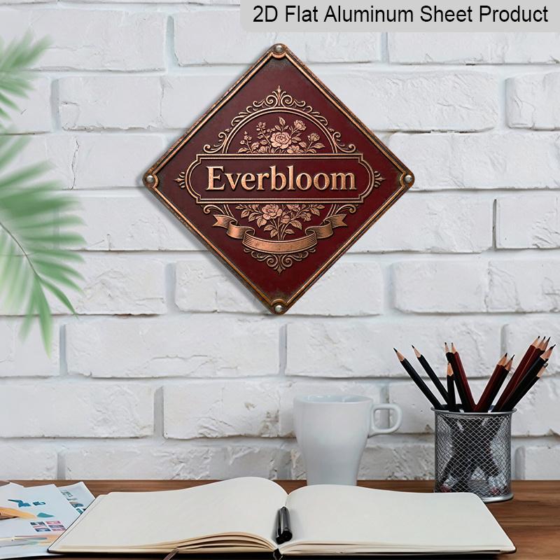 2D Flat, 1pc, Evergreen Theme, Decorative Gift for Gardening Lovers, Vintage Metal Sign, Suitable for Garden, Courtyard, Greenhouse, Living Room