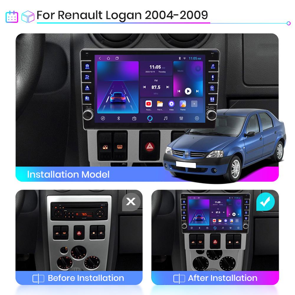icreative Android For Renault Logan I 2004-2009 With Button Knob Car CarPlay Radio Video Multimedia GPS Player 2+32GB