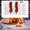Christmas Decorative Garlands Selected Artificial Poinsettias, Red Berries, and Pine/Cypress Branches Feature Rich Colors and Natural Shapes