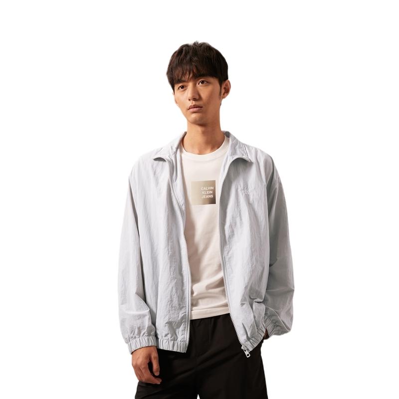Calvin Klein Solid Color Zip-Up Stand Collar Casual Jacket Unisex Outerwear J400284-P01