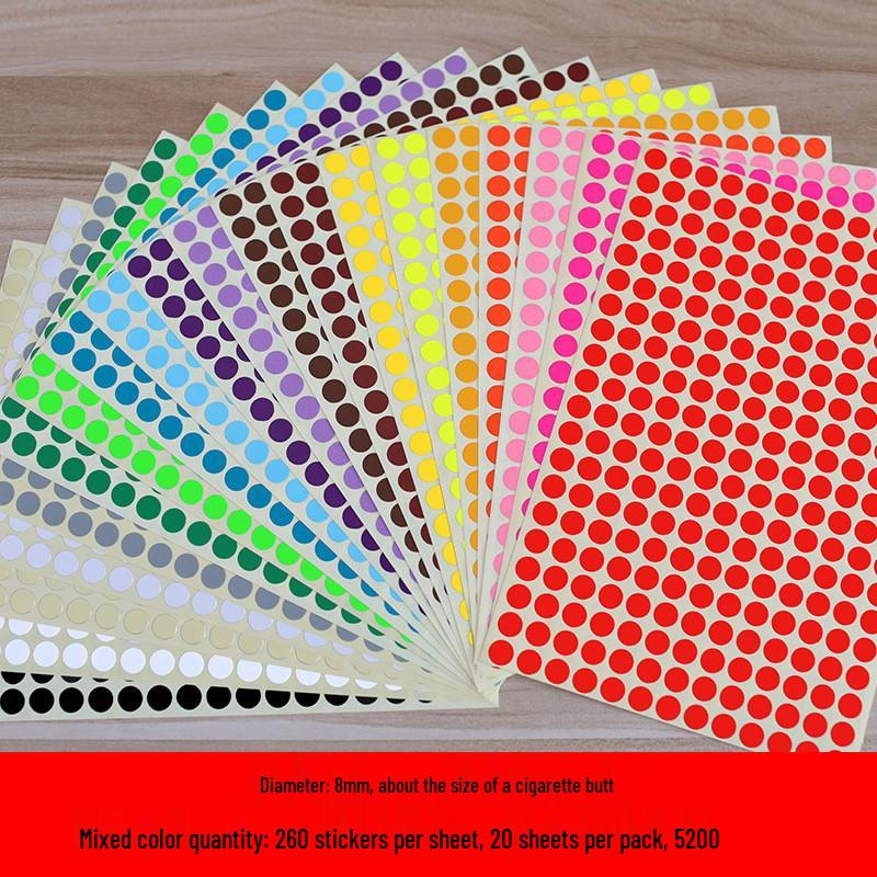Mixed Color Round Dot Sticker Labels - Available in 10, 16, and 20 Vibrant Colors