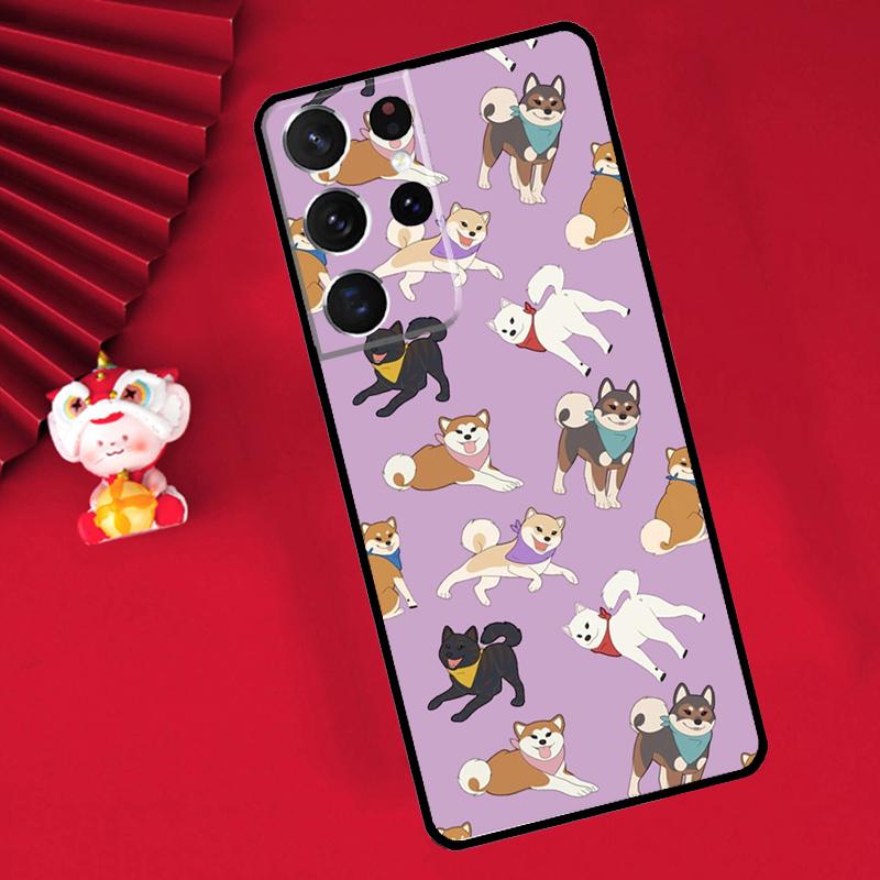 Animal Cartoon Akita Dog Case For Samsung Galaxy S25 S26 Ultra S21 S22 S20 S23 S24 Ultra Plus S10 S25 FE Cover Funda
