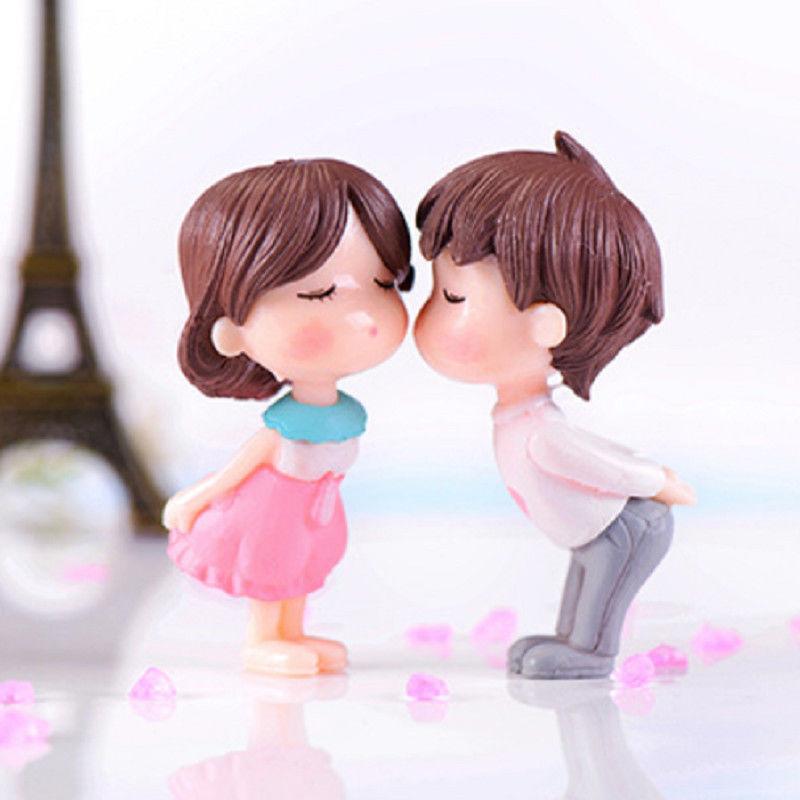 

1 пара маленьких влюбленных миниатюрный пейзаж DIY украшение для дома сад кукольный домик украшение подарок розовый
