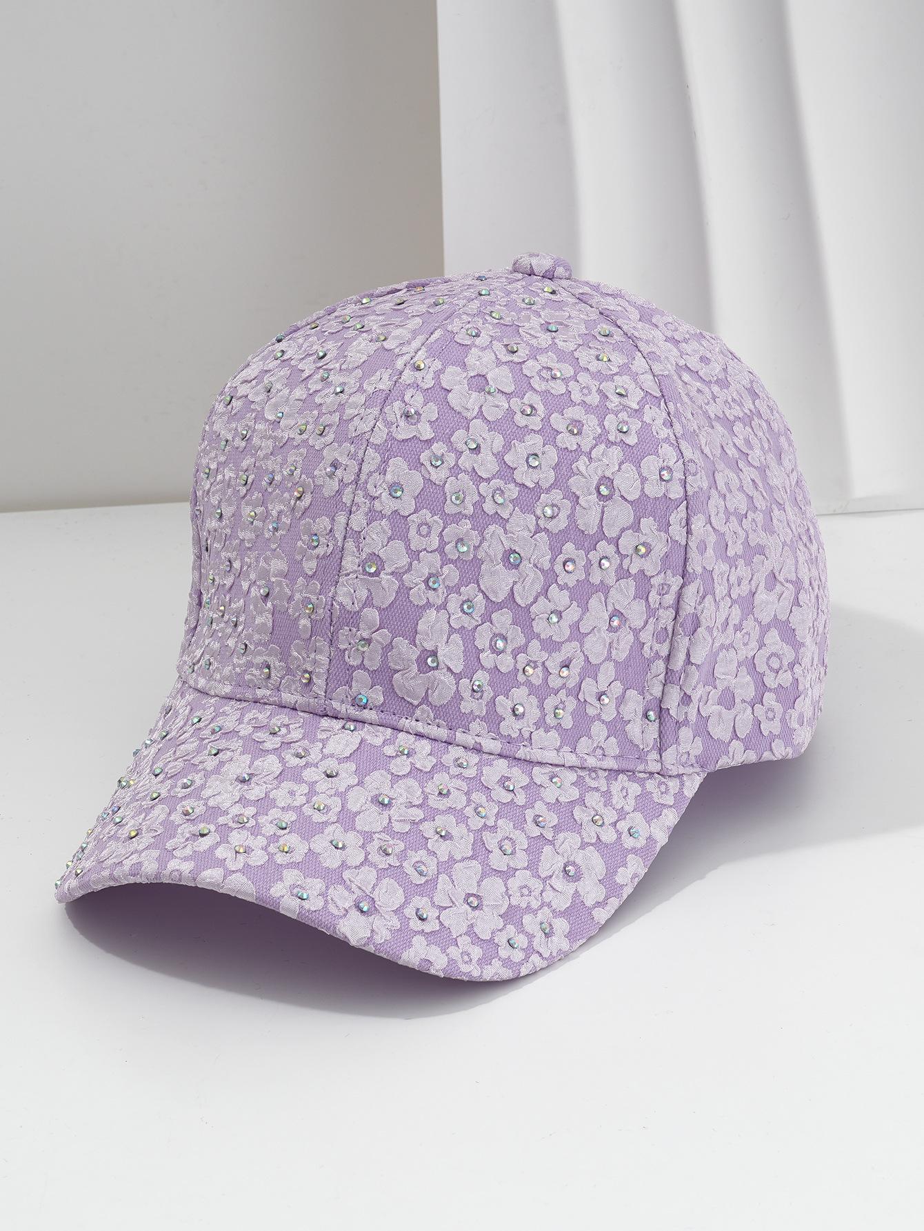 

Унисекс бейсболка со стразами с деталями в виде цветка и драгоценных камней M (56-58 cm) фиолетовый