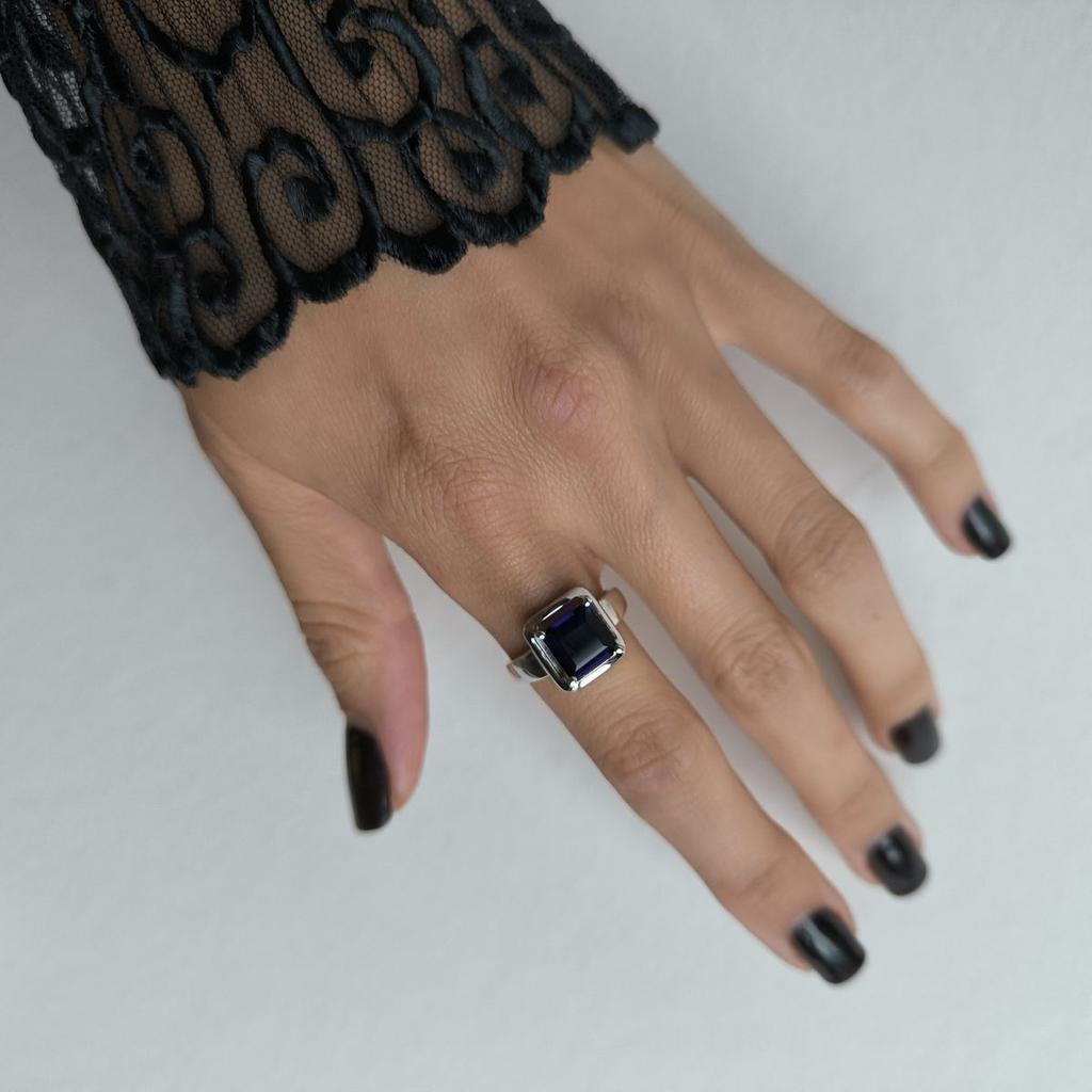 Silver Ring with Nano Sapphire 1.975ct, Item Weight 4.19 Gr (2189091)