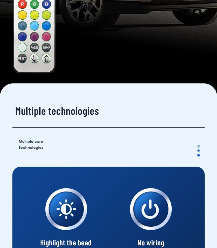 Solar 12-LED Remote Control Truck Roof & Cab Marker Light for F150 & RAM