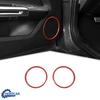 2x Innerer Türseiten-Lautsprecherabdeckungsring-Zierleiste Für 15+ Ford Mustang Rote Karbonfaser