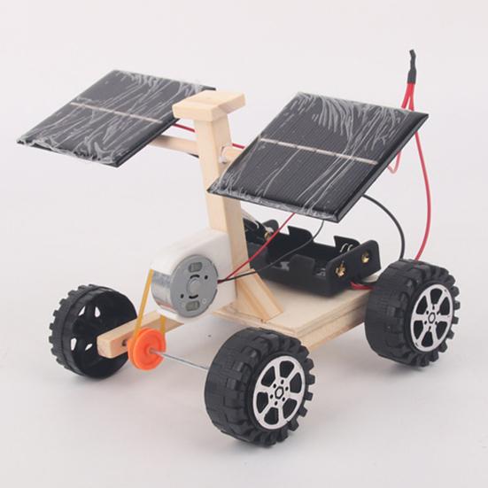 Solar Power Car Fine Workmanship Easy Self-assembly Eco-friendly Science Electric Car Model for Kids
