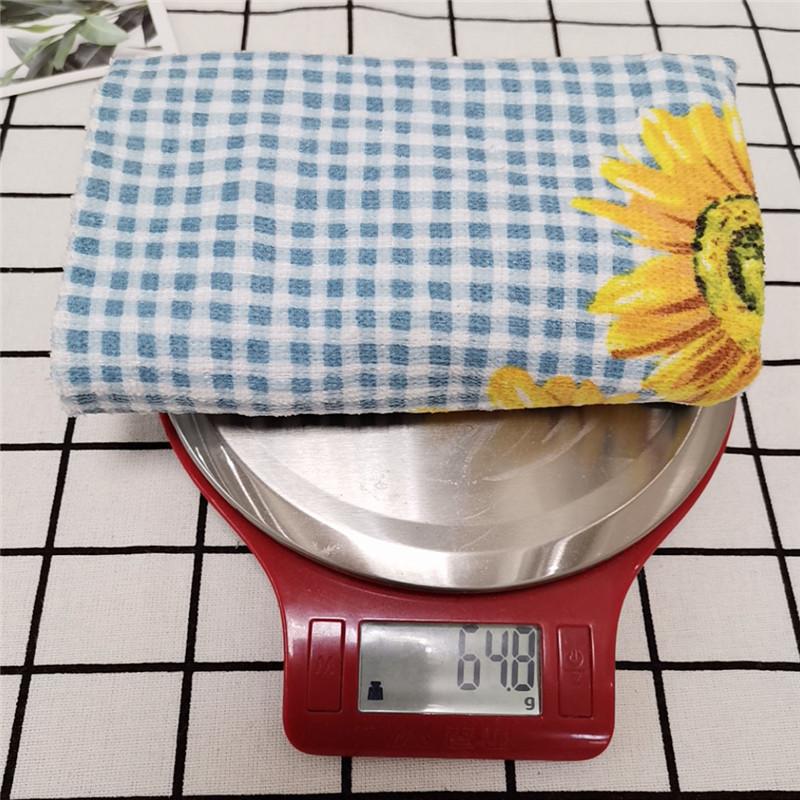 1Pc 38x63cm Colorful Flower Printed Cotton Tea Towel Kitchen Dishcloth Water Absorption Household Cleaning Cloth