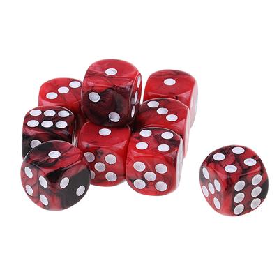 10x Six Sided D6 Dice Dotted For Props Purple Blue