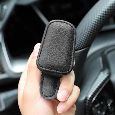Universal Car Sunglasses Clip Card Ticket Holder for Car Sunshades Magnetic Leather Storage Boxs Car Universal Accessories