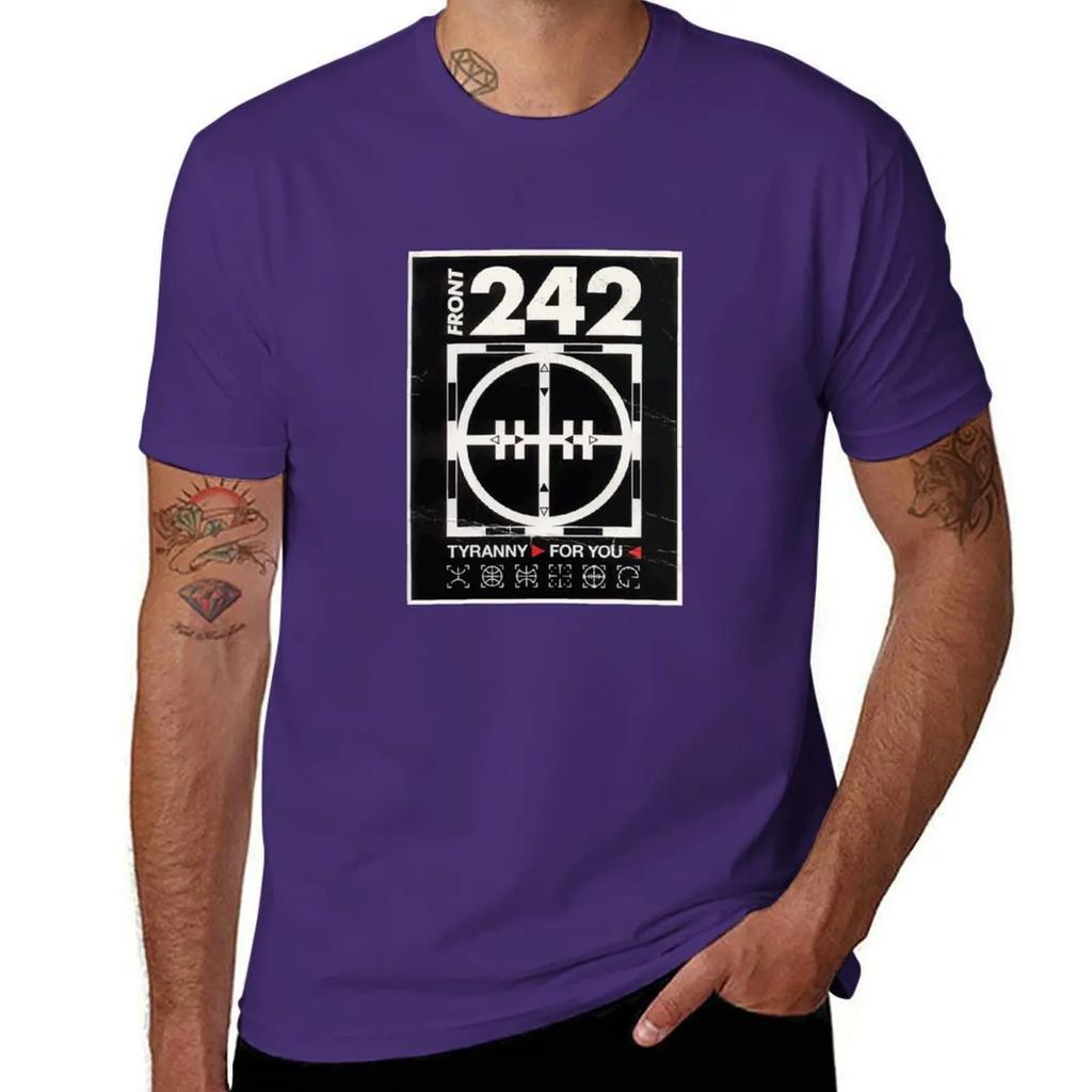 Dès Front 242 Pour T-Shirt Custom Shirt Korean Fashion Graphic T Shirts Street Wear Vintage T Shirt Men