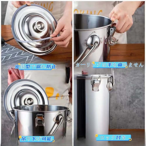 Stainless Steel Pot, Induction Compatible (16cm-35cm), Commercial-grade, with Lid, Locking Mechanism, and Handle. Suitable for Direct Heat Cooking, St