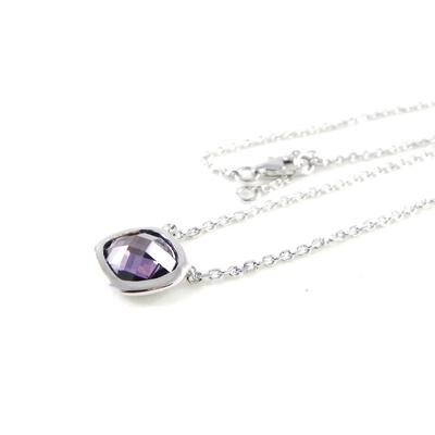 [E9834] - Silver 'Linda' Amethyst Necklace